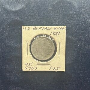 1929 U.S. Buffalo Nickel - Vintage Indian Head Nickel